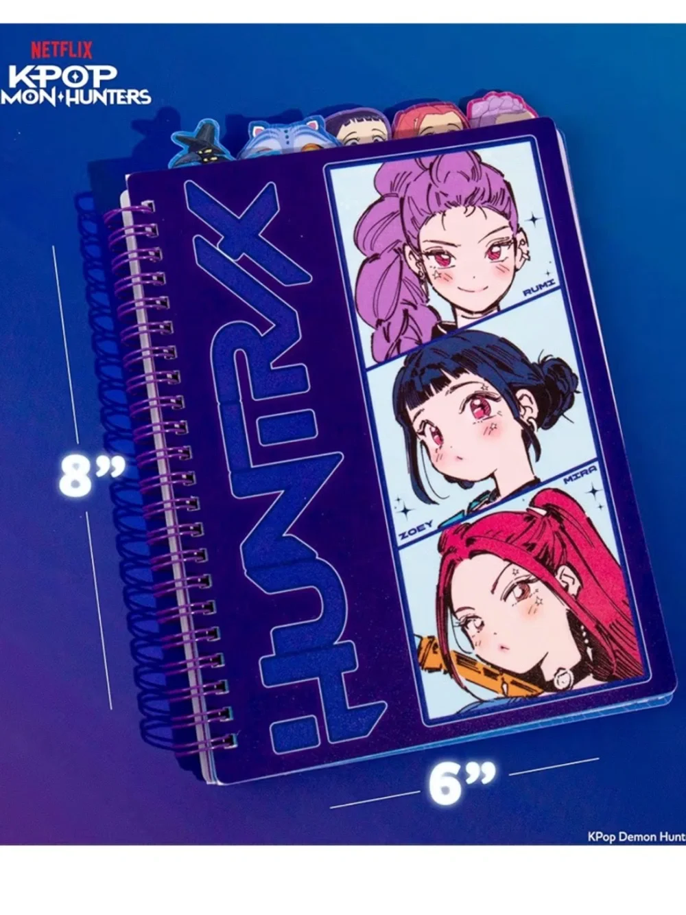 KPop Demon Hunters™ Huntr/x Tab Journal with 80 Lined Pages, Spiral-Bound